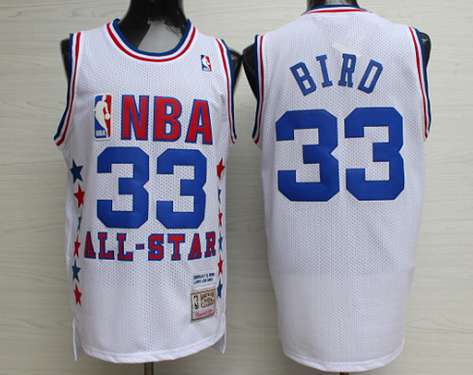 NBA 1990 All Star 33 Larry Bird White Hardwood Classics Soul Swingman Throwback Jersey on sale for Cheap wholesale from China